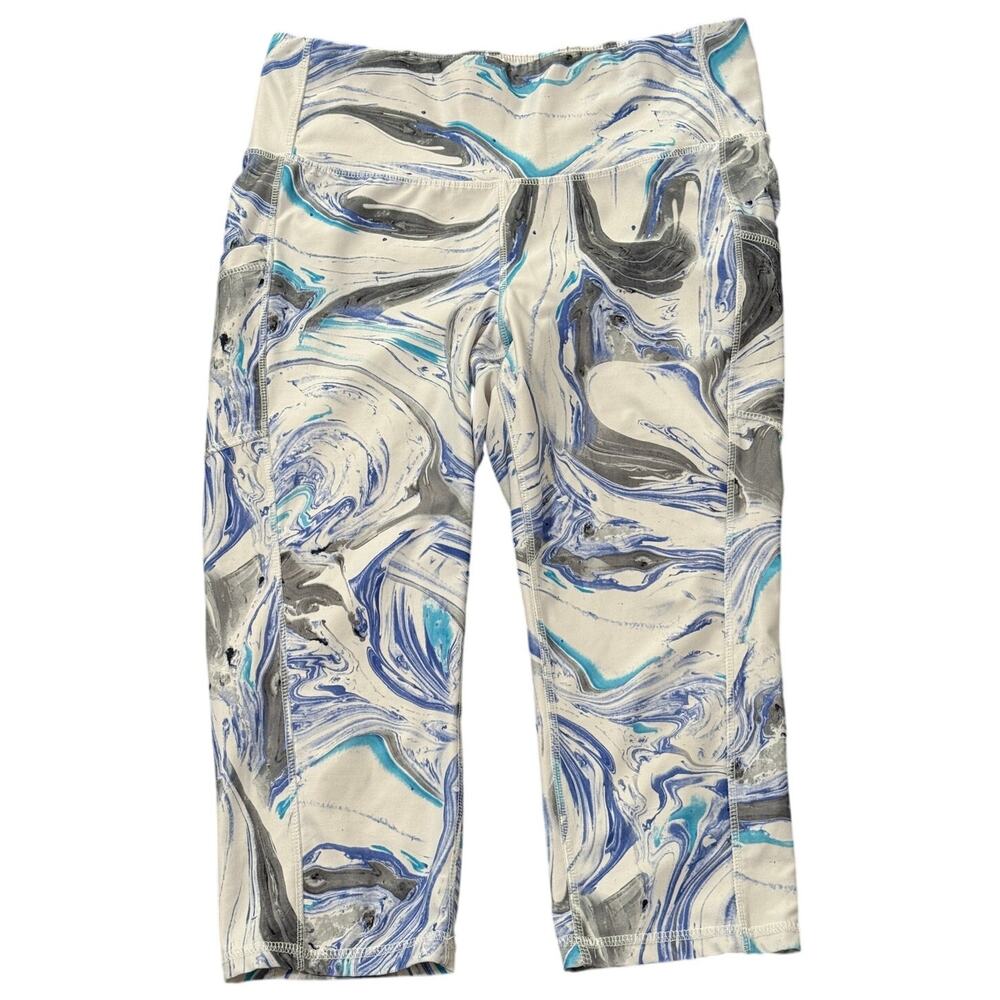 Skechers Sport White and Gray Marbled Leggings, Size XL